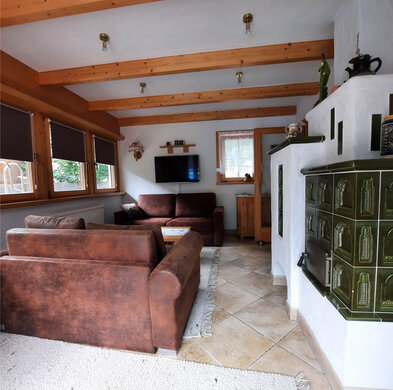 Wintergarten mit Kamin mit Schlafcouch (für zusätzliche 3 Personen) Wintergarten mit Kamin mit Schlafcouch (für zusätzliche 3 Personen)